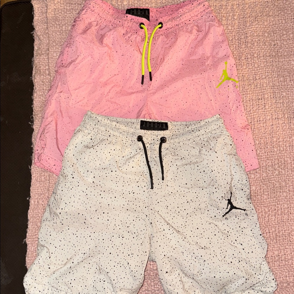 Pink and White Athletic Shorts Set